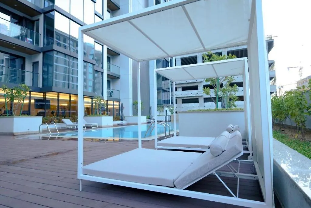 شقة Nasma Luxury Stays - Luxury Retreat With Balcony And Stunning City View دبي الإمارات العربية المتحدة